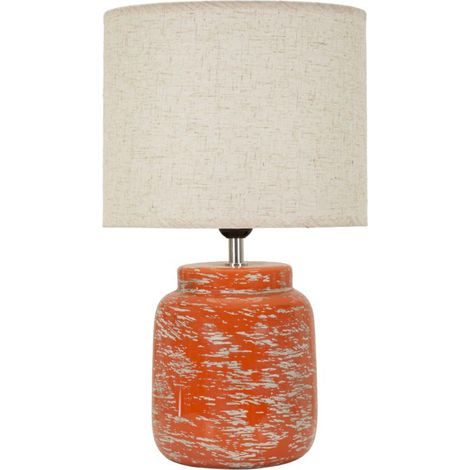 Lampe de table en céramique orange, diam. 27x47,5 cm – Style contemporain (1/5)