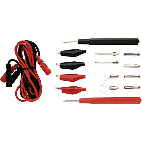 EMOS Kit de cables de mesure universels pour multimetre, pointes de mesure/pointes de multimetre/cable de test/cable d'extension de test/kit de sondes de test 14+2 S4001N Noir Rouge (1/5)
