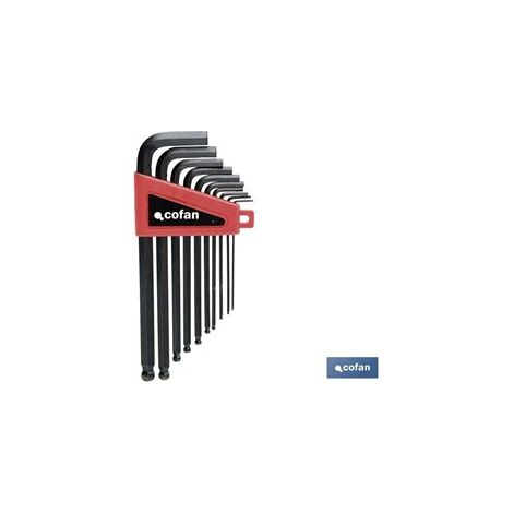 Set di 10 chiavi a brugola sferiche (1,5 - 10) (1/3)