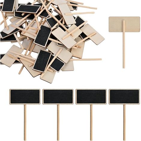50 Pcs Mini Chalkboard with Flags for Labeling Food Buffet Chalk, Cheese, Buffet, Price Tags, Cakes, Foods, B (1/5)