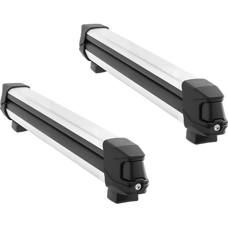 Mophorn Porte-skis pour barres de toit,adapté à diverses barres transversales à fentes,support universel en aluminium avec système de verrouillage,capacité pour 6 paires de skis ou 4planches, lot de 2 (1/5)