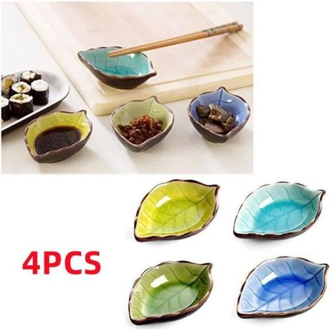 Tapasschale – Kreativ – Keramik – 4-teilig – Blattform – Spülmaschinenfest (1/4)
