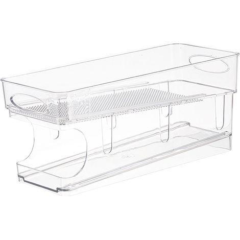 Doppellagiger, transparenter Dosenorganizer für den Kühlschrank mit automatischer Rollfunktion (1/5)