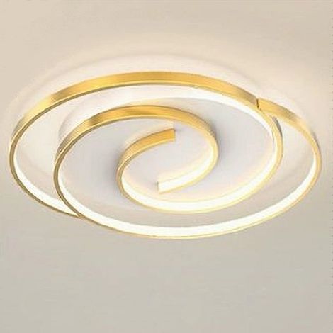 TrAdE Shop Traesio - Plafoniera Led 45w Cerchio Spirale Vortice Oro Lampadario Soffitto Luce 4000k 70630 - (1/5)