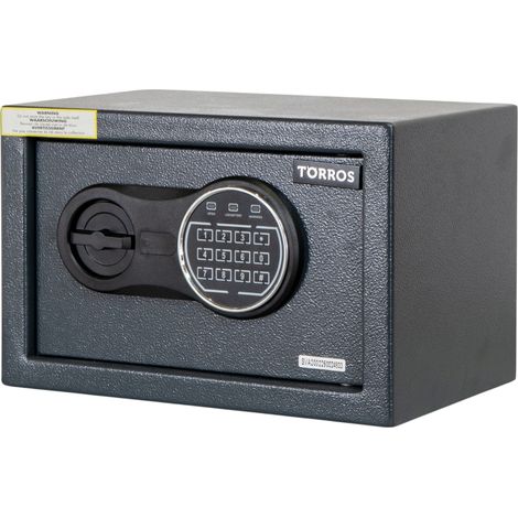 Coffre-fort à serrure électronique 8,5 L - Type hôtel- avec 3 voyants lumineux 200 x 310 x 200 mm Torros KLE200 (1/5)