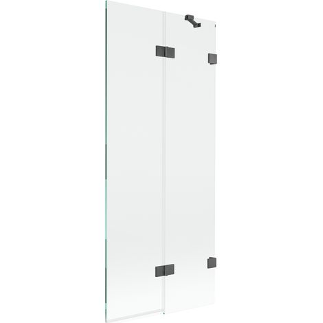 Pare-douche pour baignoire Mexen Lunar 2 volets droit 80 x 150 cm, transparent, gris canon brossé - 897-080-100-66-00-P (1/5)