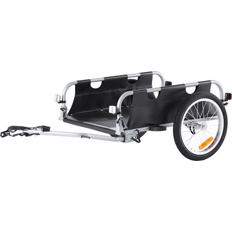 VEVOR Rimorchio per Bicicletta, Carico 45 kg, Carrello per Bici, Stoccaggio Pieghevole con Attacco Universale, Copertura Impermeabile, Ruote da 406 mm, per Ruote da Bici da 558,8 mm - 711,2 mm