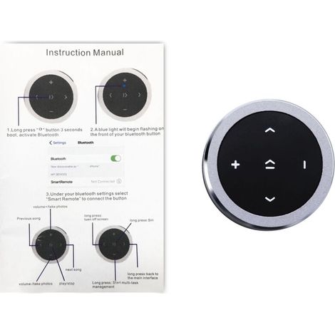 Bluetooth 4.0 wireless remote control kit for steering wheels, compatible with the multimedia buttons of phones and tablets. - AquaForge (1/5)