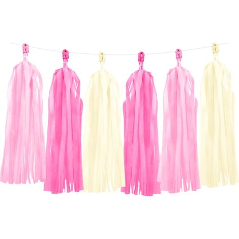 Ghirlanda con frange rosa miste (1/2)