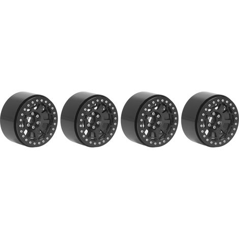 2,2-Zoll-Felgen aus Aluminiumlegierung, passend für Traxxas Defender und Axial SCX10 SCX10 II 90046 90047 1/10 RC Crawler, schwarz. (1/5)