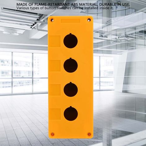 Boîtier de protection étanche pour interrupteur à bouton-poussoir à quatre trous BX4 22 mm (jaune) (1/4)