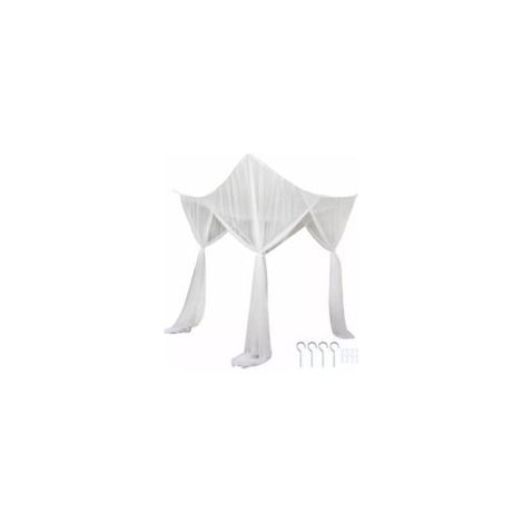 Moustiquaire carrée à 4 ouvertures – Polyester – Blanche – Dimensions 190 × 210 × 240 cm (1/5)
