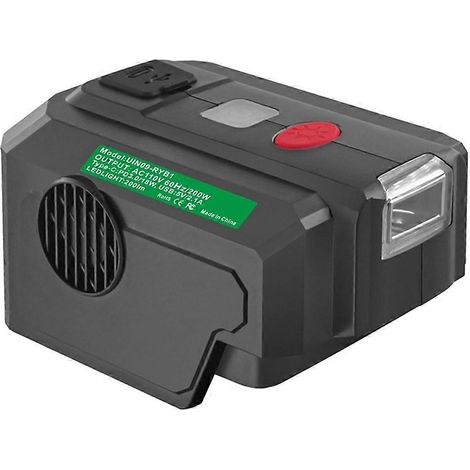 Ryobi 40V, 200W, DC 18V zu AC 110V Batterie-Stromwandler, mit USB-Anschluss und USB Typ-C PD3.0 Ausgang, LED-Beleuchtung, US-Stecker. (1/5)