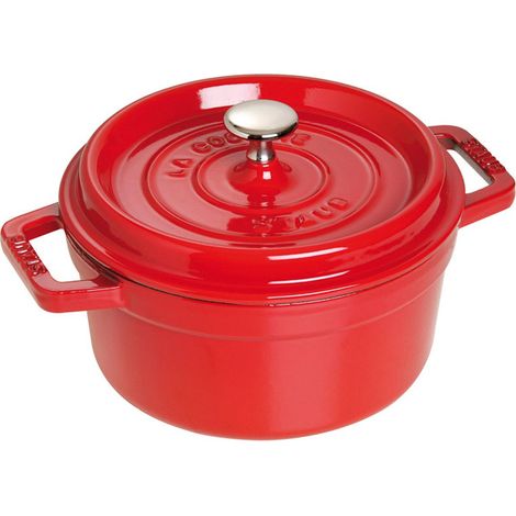 Zwilling STAUB Cocotte rotonda in ghisa smaltata rosso ciliegia 24 cm 3,8 L con coperchio (1/5)