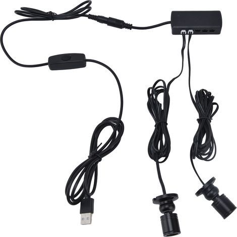 Small, round, dimmable, USB-powered LED lamp for display cases, cabinets, or exhibition halls (1/7) (1/5)