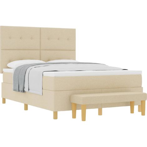 Maison Exclusive - Letto a molle con materasso Crema 140 x 190 cm Tessuto