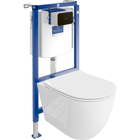 VILLEROY&BOCH WC Set mit Vorwandelement, Wand-WC und Spülknopf (1/5)