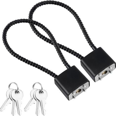 2Pcs Cadenas en Corde d'acier, Cadenas à Câble avec Clés, Verrous Antivol pour Vélos, Casiers, Boîtes à Outils (1/5)