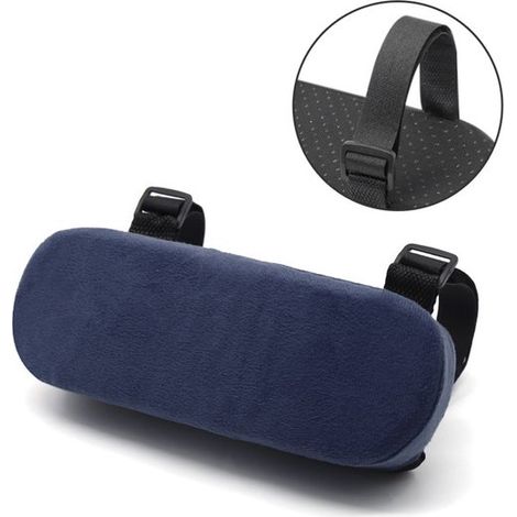 Dos cojines azules acolchados para reposabrazos de sillas de oficina，aptos para sillas de oficina，sillas de ruedas y sillas gaming cómodas (1/5)