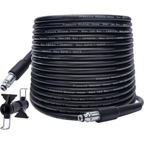 Tuyau de Nettoyeur Haute Pression x 180 bar Compatible avec BOSCH BLACK & DECKER AR MICHELIN STANLEY MAC ALLISTER Type A 10 m (1/4)