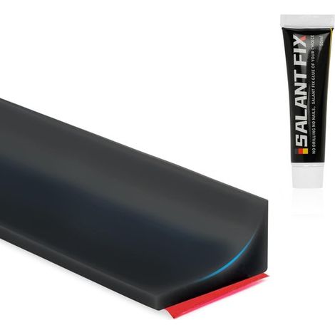 Dailygoody - Striscia impermeabile per doccia - Autoadesiva - Silicone di alta qualità - 3 m Nero - Resistente all'umidità - Adatta per bagno e doccia - Mak (1/5)