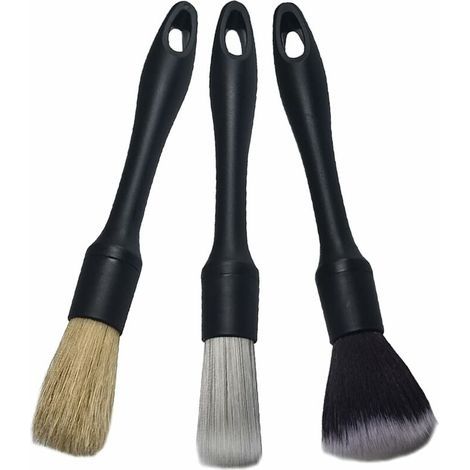 Pinceau de Détail, 3PCS Pinceaux Nettoyage Voiture, Automatique de Voiture Détail Brosse pour Moteur/Tableau de Bord/Bouches D'aération (1/5)