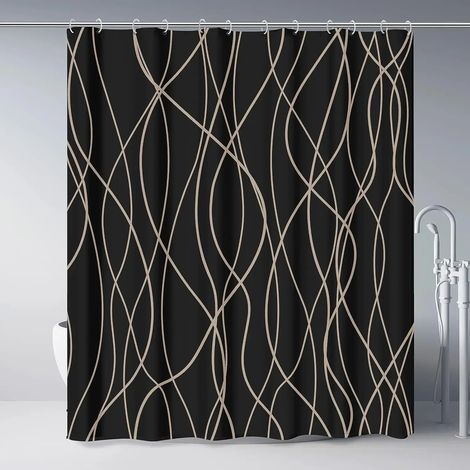 Rideau de douche 90x180 cm noir pour salle de bain