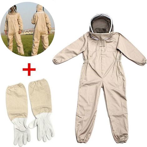 Combinaison professionnelle d'apiculteur avec voile autoportant marron XXL (1/5)