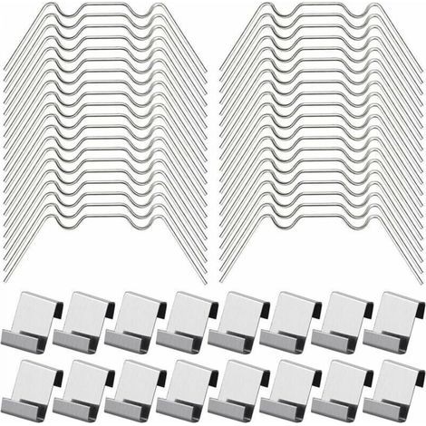 100 Pcs Greenhouse Glazing Clips Including 50 Type W Stainless Steel Clamps and 50 Type Z Clips for Greenhouse Glass (1/5)