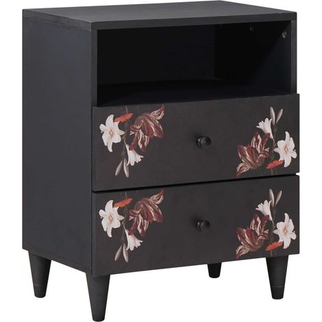 vidaXL Comodino Multicolore 50 x 33 x 60 cm Legno di mango
