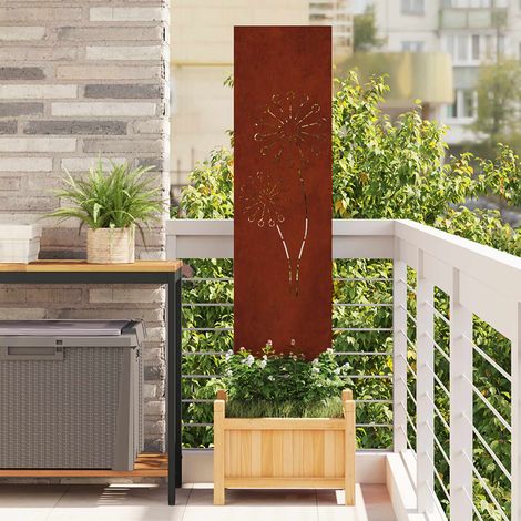 Garten Sichtschutz-Leinwand Rostig 32 x 140 cm Wetterfeststahl (1/5)