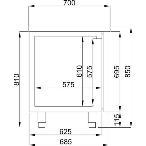 Table congélateur 3 portes monobloc - Combisteel (1/4)