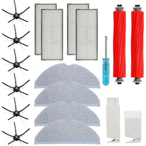 Wolketon Accesorios de recambio para Roborock S7 Ultra cepillo principal rodillo inferior mopa almohadillas paños filtros Hepa blanco cepillos