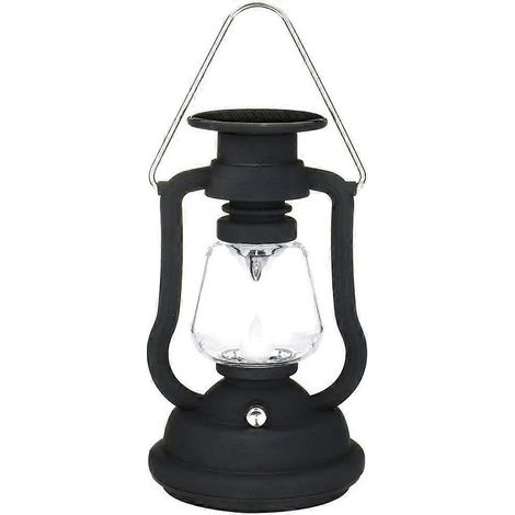 Wasserdichte Solarlaterne für den Außenbereich, Hängeleuchte mit 7 LEDs für Garten, Terrasse, Sonnenschirm, Baum, Dekoration, Camping (schwarz)