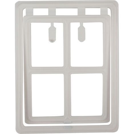 Porte en plastique pour chien, chiot, chat, verrouillage magnétique, rabat de sécurité pour porte de fenêtre à moustiquaire (blanc XL)