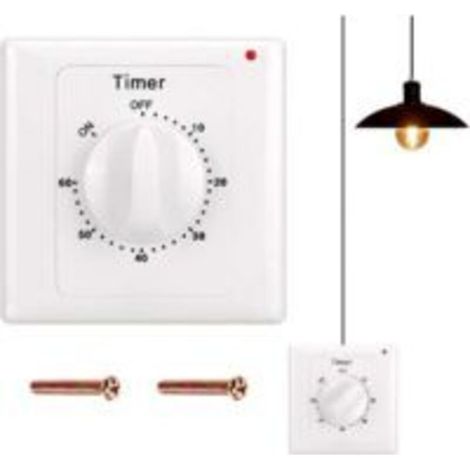 YMYNY Interrupteur de compte à rebours : minuterie 60 minutes interrupteur d'éclairage avec minuterie, protégé contre l'eau, Creuser des trous pour l'installation pour salle de bain, ventilateur, lumi (1/4)