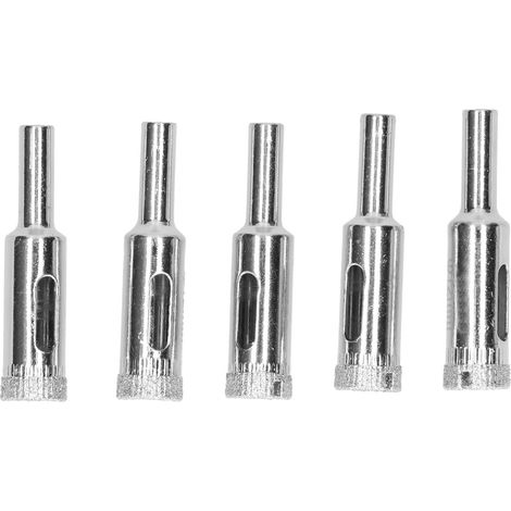 [JAMAIS UTILISÉ]Lot de 5 forets à verre pour percer et percer les trous. Finition épaisse et uniforme. Gain de temps. Outils pour carrelage, verre et céramique. (1/5)