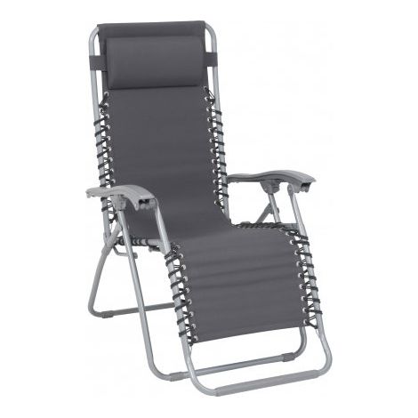 Sessel Teramo mit Kopfpolster klappbar, max. 110kg, grau (1/4)