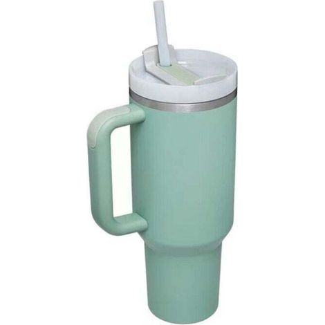 Gobelet isotherme en acier inoxydable de qualité supérieure de 40 oz - avec poignée, paille et couvercle (1/4)
