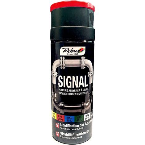 Aérosol acrylique a l'eau RICHARD SIGNAL identification des conduits 400 ml Couleur RAL: RAL 3000 ROUGE FEU