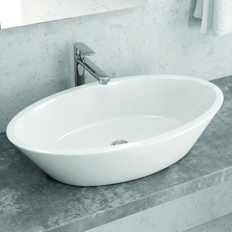Lavabo da appoggio ovale 70cm Litos-369 kamalu