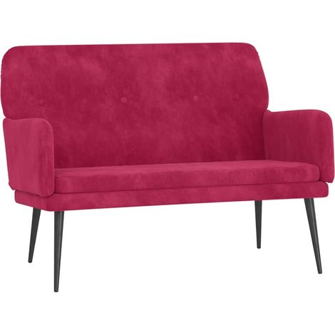 Banc d'intérieur,Banc Rouge bordeaux 108x79x79 cm Velours CFW65938 (1/5)