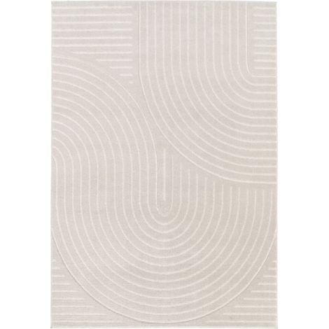 BOBOCHIC - Tapis poils ras ODILE motif abstrait 120x170 Gris clair (1/5)
