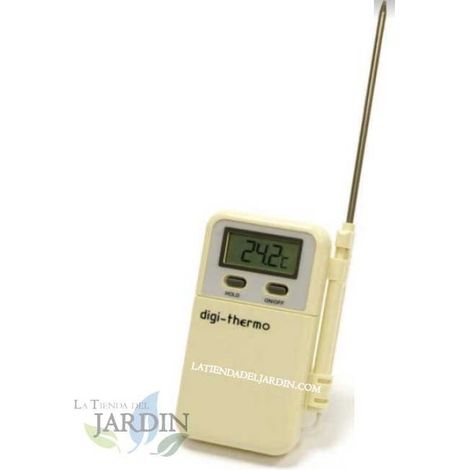Thermomètre Cuisine, Thermomètre Numérique avec Sonde Longue et Écran LCD -50ºC à + 300ºC. Indicateur en ºC ou ºF.