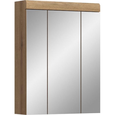 Scout Spiegelschrank Bad 3 Spiegeltüren Eiche Dekor. (1/5)