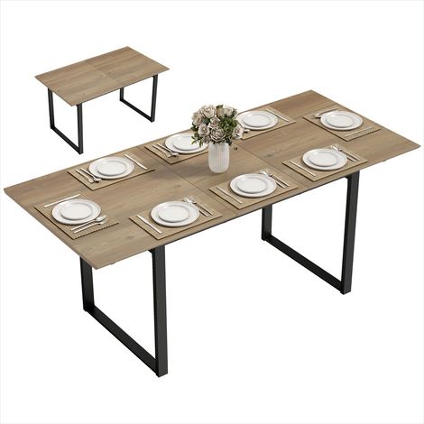 Table de salle à manger extensible 6-8 personnes 140-180 cm effet (1/5)