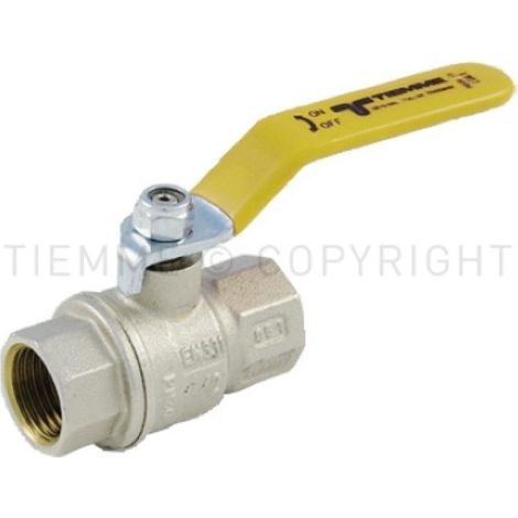 Valvola a sfera gas passaggio totale femmina maschio en331 ottone 3 tiemme 2210014