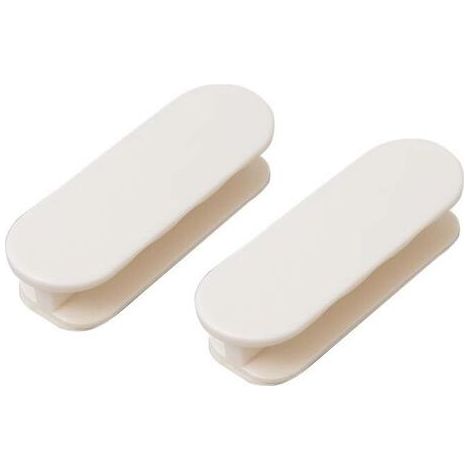 Lot de 2 poignées de porte de balcon, poignées de porte autocollantes, poignées d'armoire, poignées de porte de balcon, poignées de meubles extérieures en plastique, blanc (1/5)