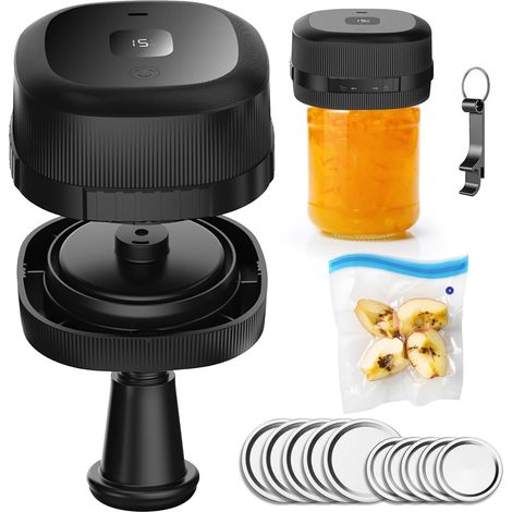 scellant sous vide pour bocaux Mason,Scelleuse sous vide électrique pour bocaux Mason, machine de scellage sous vide à forte aspiration de 60 kpa (1/5)