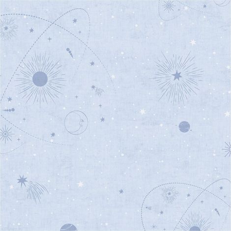Children wallpaper wall Profhome 771312 non-woven wallpaper smooth with graphical pattern matt blue light blue white 5,33 m2 (1/5)